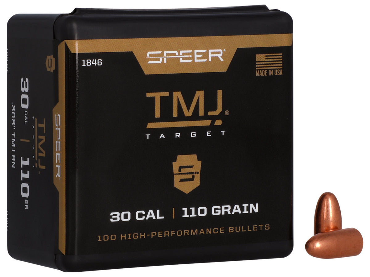 Speer TMJ 30 Caliber 110 Grain Total Metal Jacket RN Reloading Bullets 100 Per Box