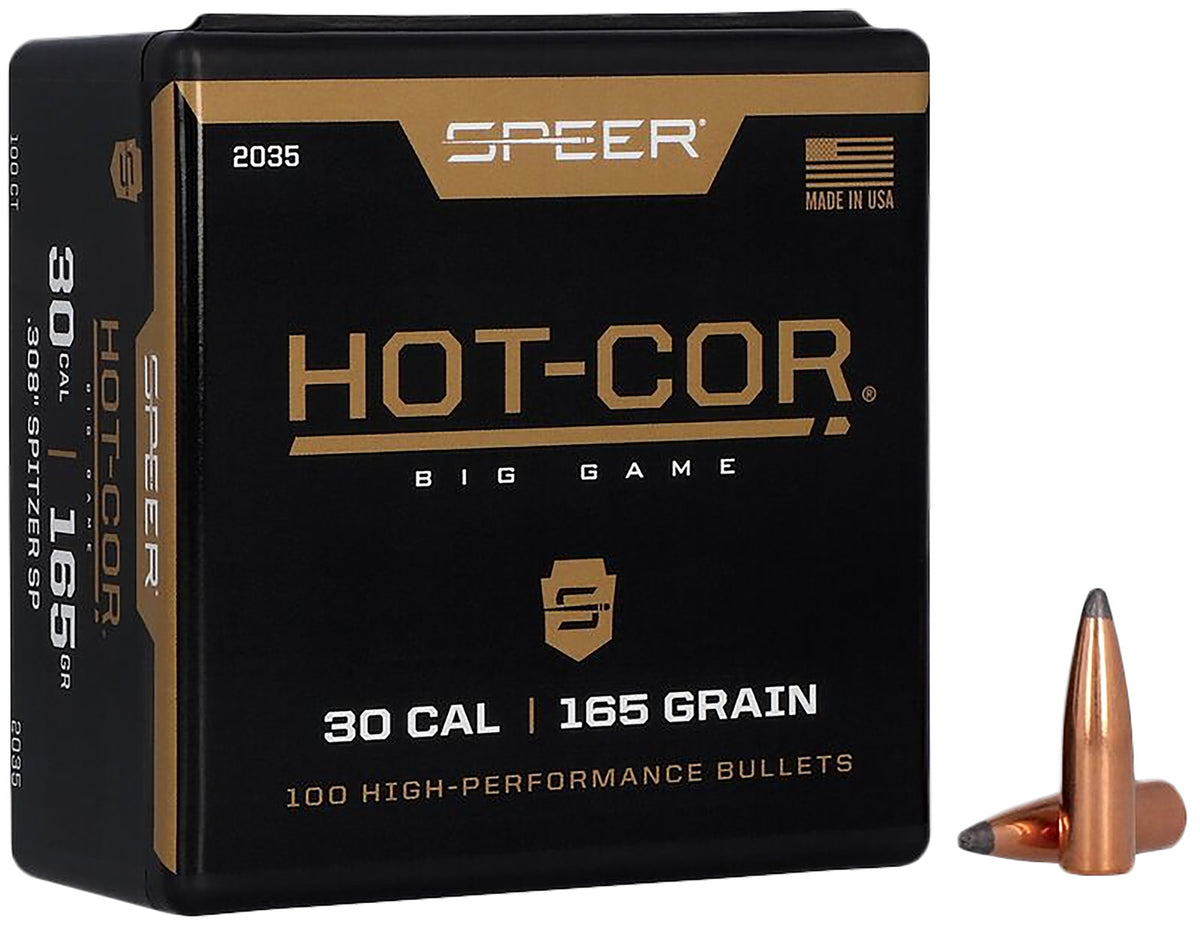 Speer 2035 .308 Cal 165gr Hot-Cor Spitzer Soft Point Bullets
