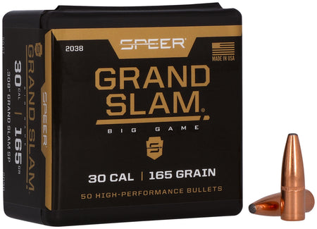 Speer 2038 Grand Slam .30 Cal 165gr SP Big Game Bullets 50/Box