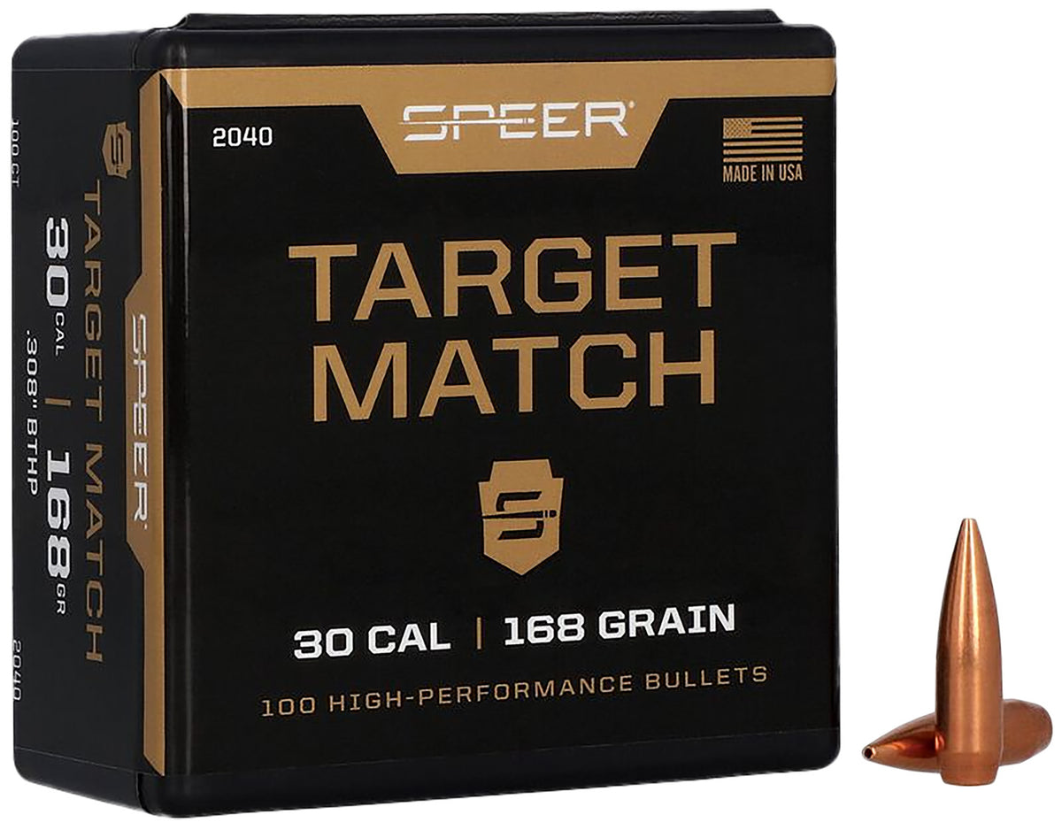 Speer 2040 Target Match .308 168gr OTMBT Rifle Bullets 100/Box
