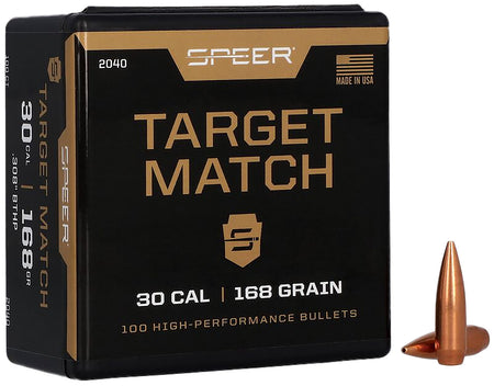 Speer 2040 Target Match .308 168gr OTMBT Rifle Bullets 100/Box