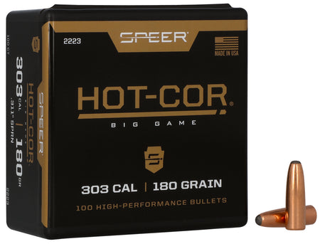 Speer 2223 .303 Cal 180gr Hot-Cor Round Nose Soft Point Rifle Bullets