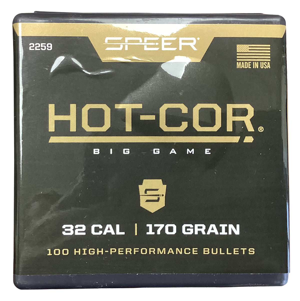 Speer 2259 .32 Cal 170gr Hot-Cor Flat Nose Soft Point Rifle Bullets
