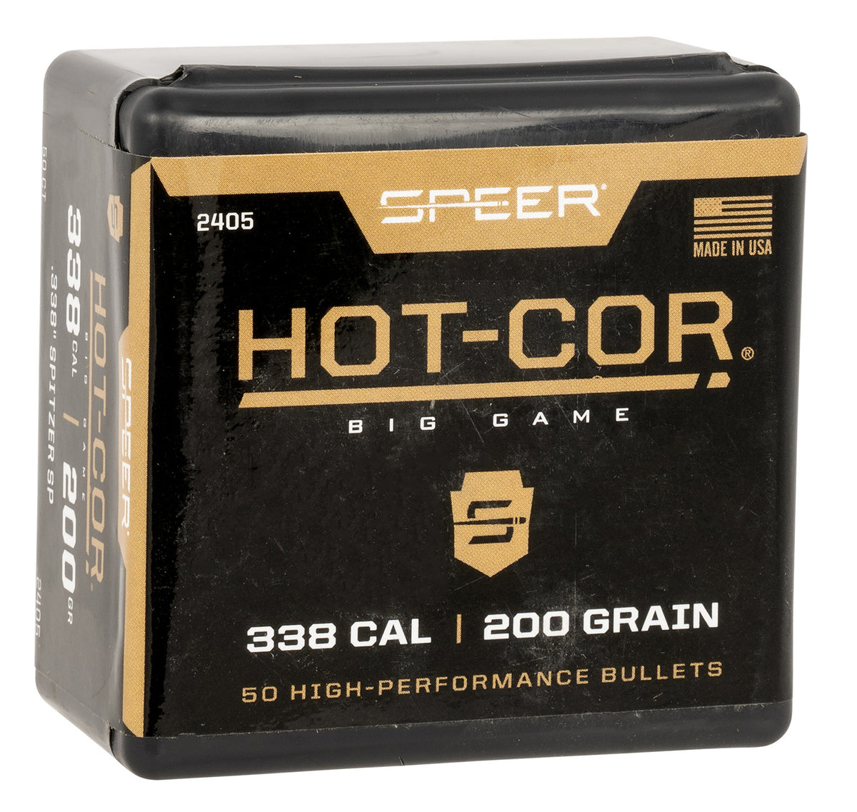 Speer 2405 .338 Cal 200gr Hot-Cor Spitzer SP Rifle Bullets 50/Box