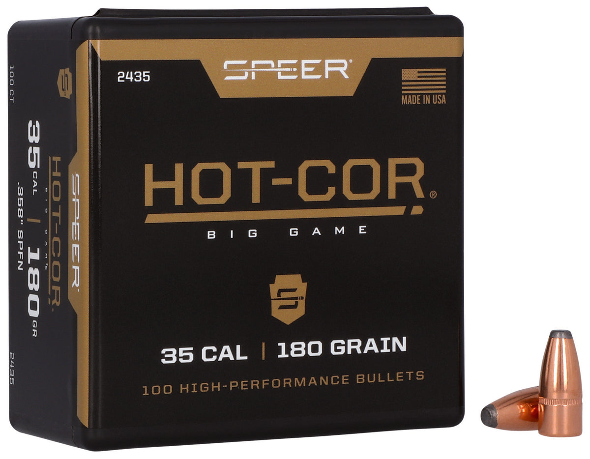 Speer 2435 .35 Cal 180gr Hot-Cor Spitzer SP Rifle Bullets 100/Box