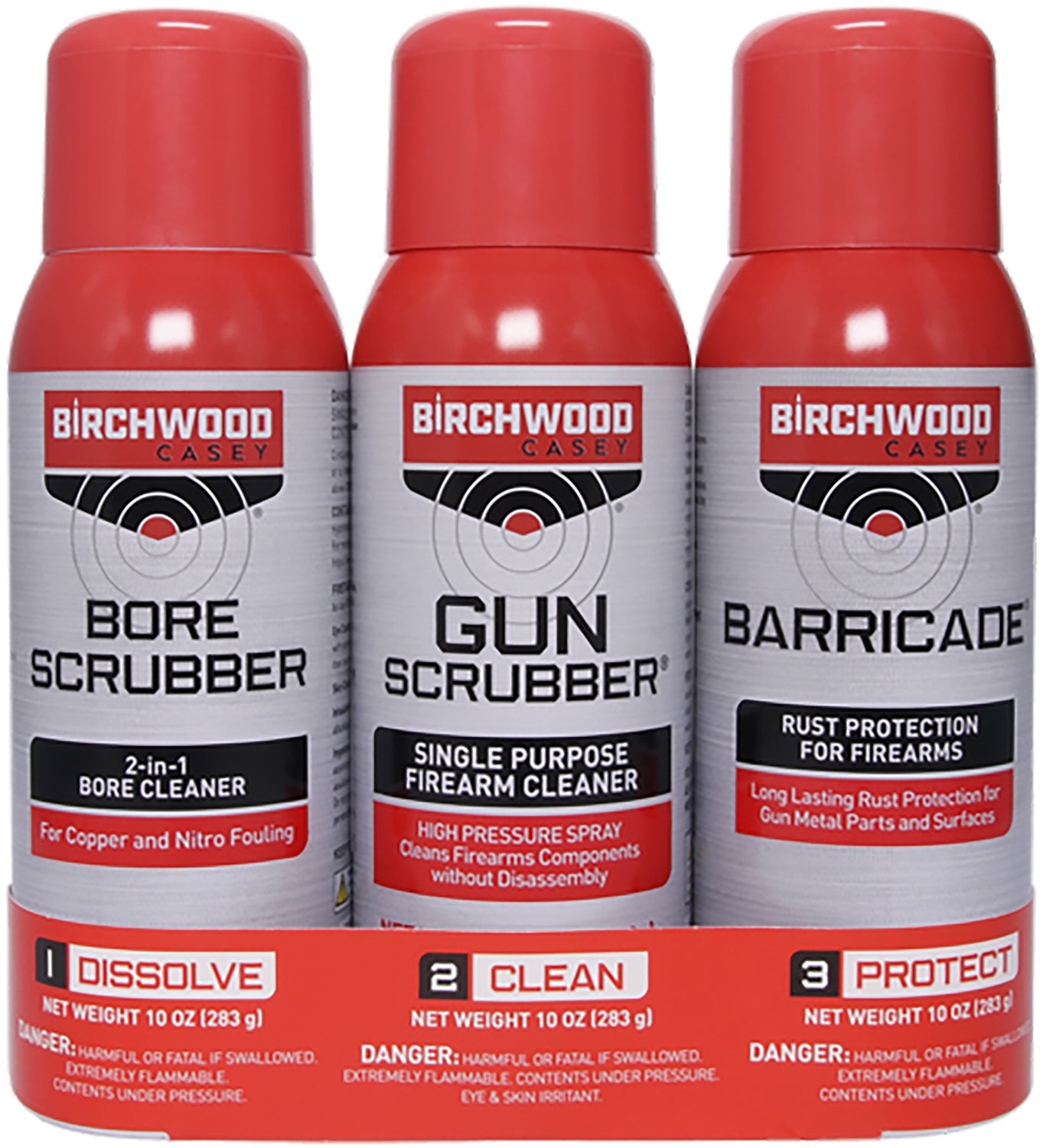Birchwood Casey 1-2-3 Clean Protect Aerosol Value Kit 3 Pack 10 oz. Cans