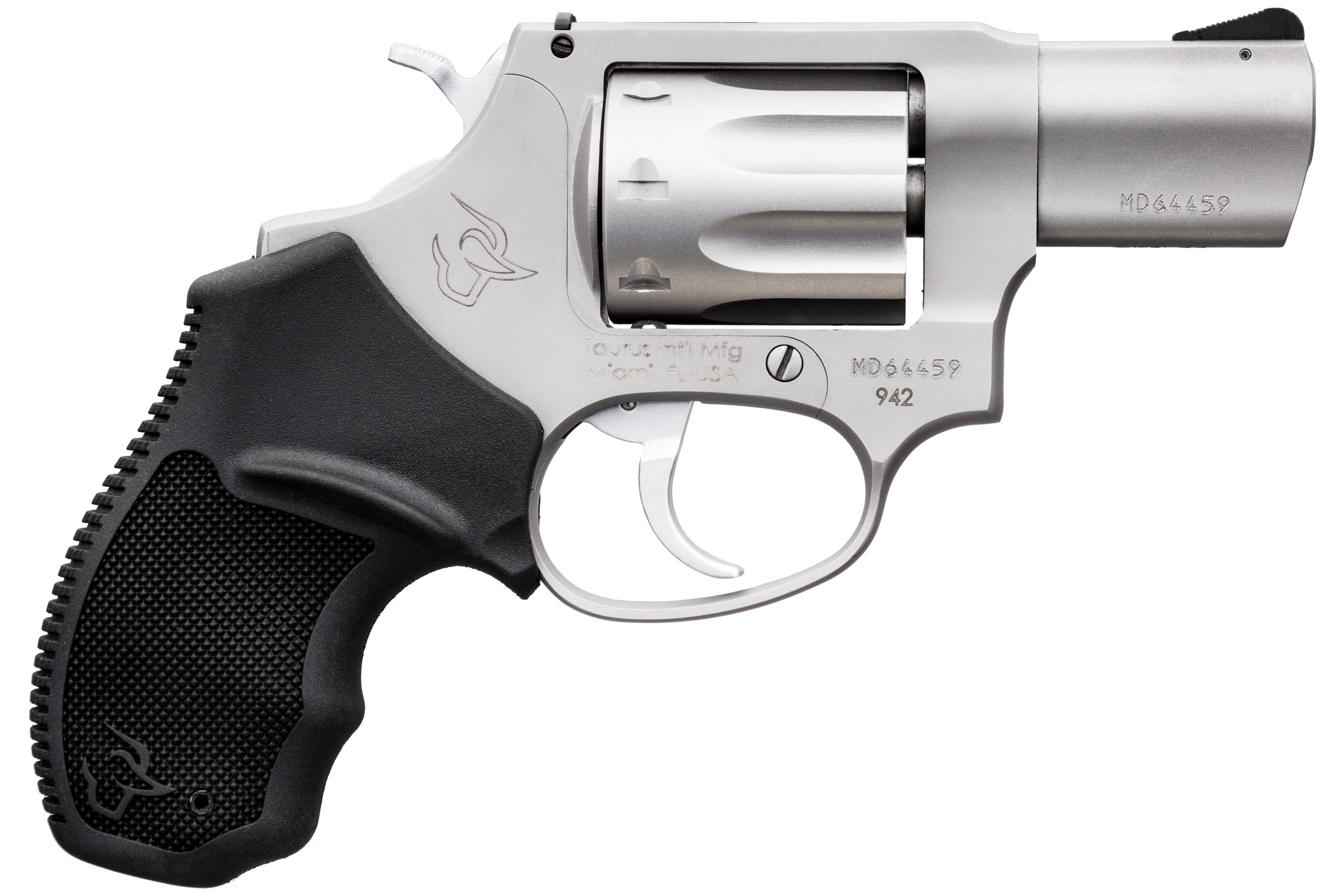 Taurus 2942029UL 942 Ultra-Lite 22 LR 8rd 2" Matte Stainless Finish Barrel, Matte Stainless Finish Cylinder, Stainless Anodized Finish Aluminum Frame & Finger Grooved Black Polymer Grip