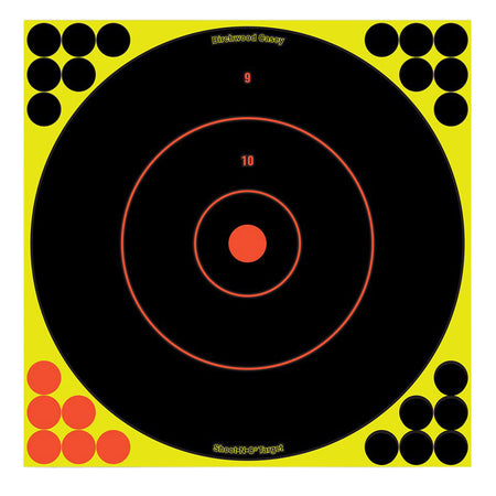 Birchwood Casey 34022 Shoot-N-C Reactive 12-Inch Bullseye Paper Target Black/Yellow/Red 12 Count