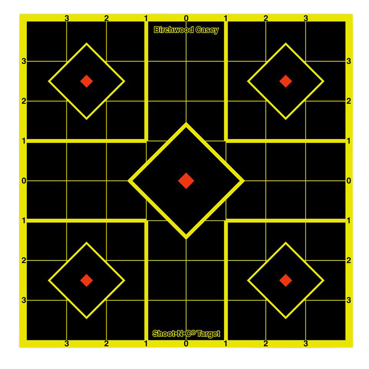 Birchwood Casey 34112 8" 5-Diamond Shoot-N-C Reactive Paper Target Multi Color 15 Pack
