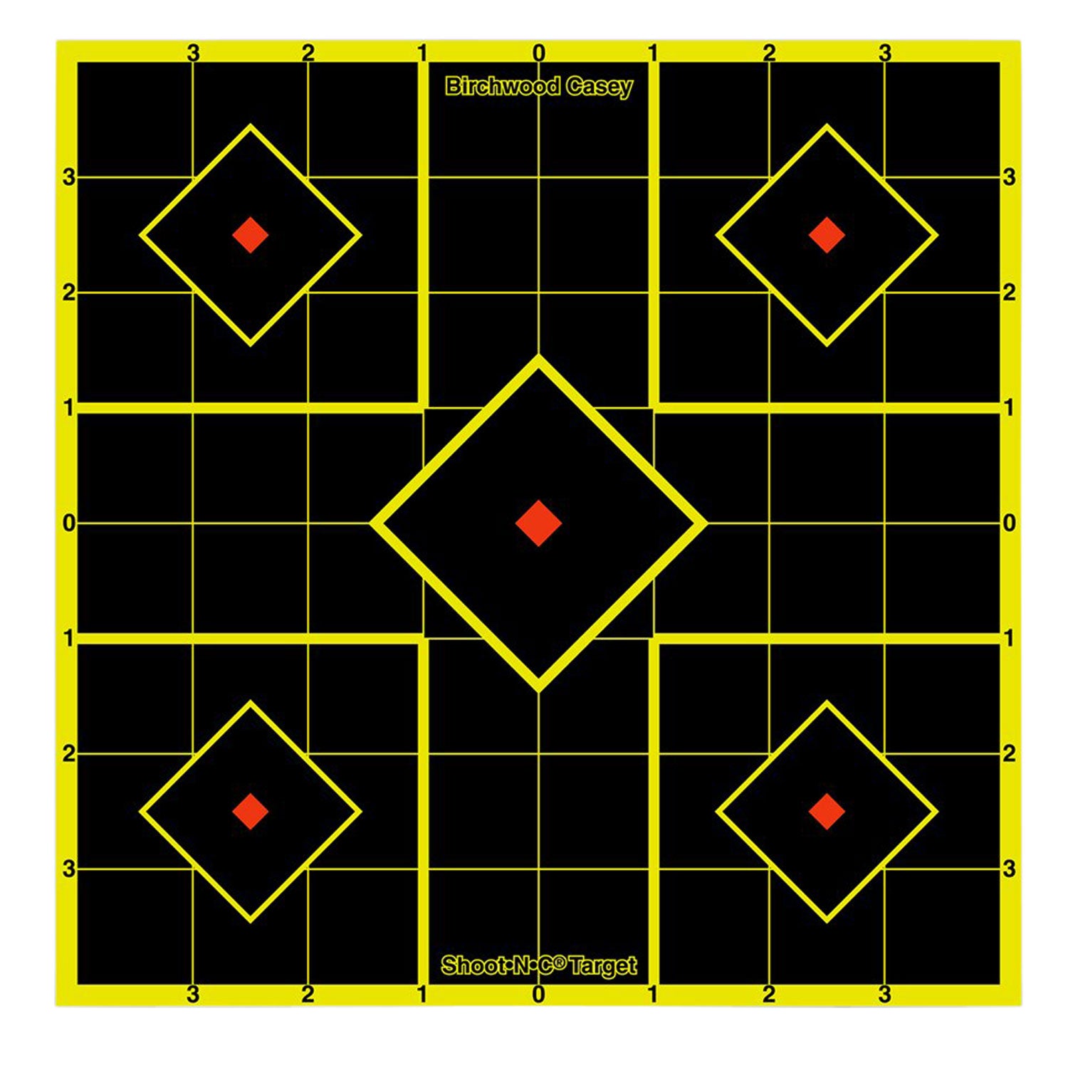 Birchwood Casey 34112 8" 5-Diamond Shoot-N-C Reactive Paper Target Multi Color 15 Pack