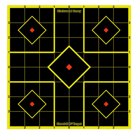 Birchwood Casey 34112 8" 5-Diamond Shoot-N-C Reactive Paper Target Multi Color 15 Pack