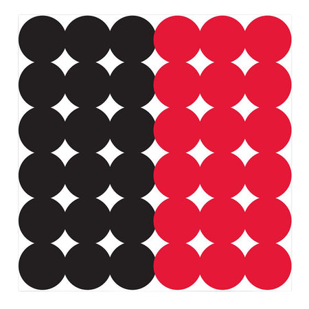 Birchwood Casey 34118 Dirty Bird Reactive Repair Pasters 1 Inch Black/Red Adhesive Paper 12 Pack