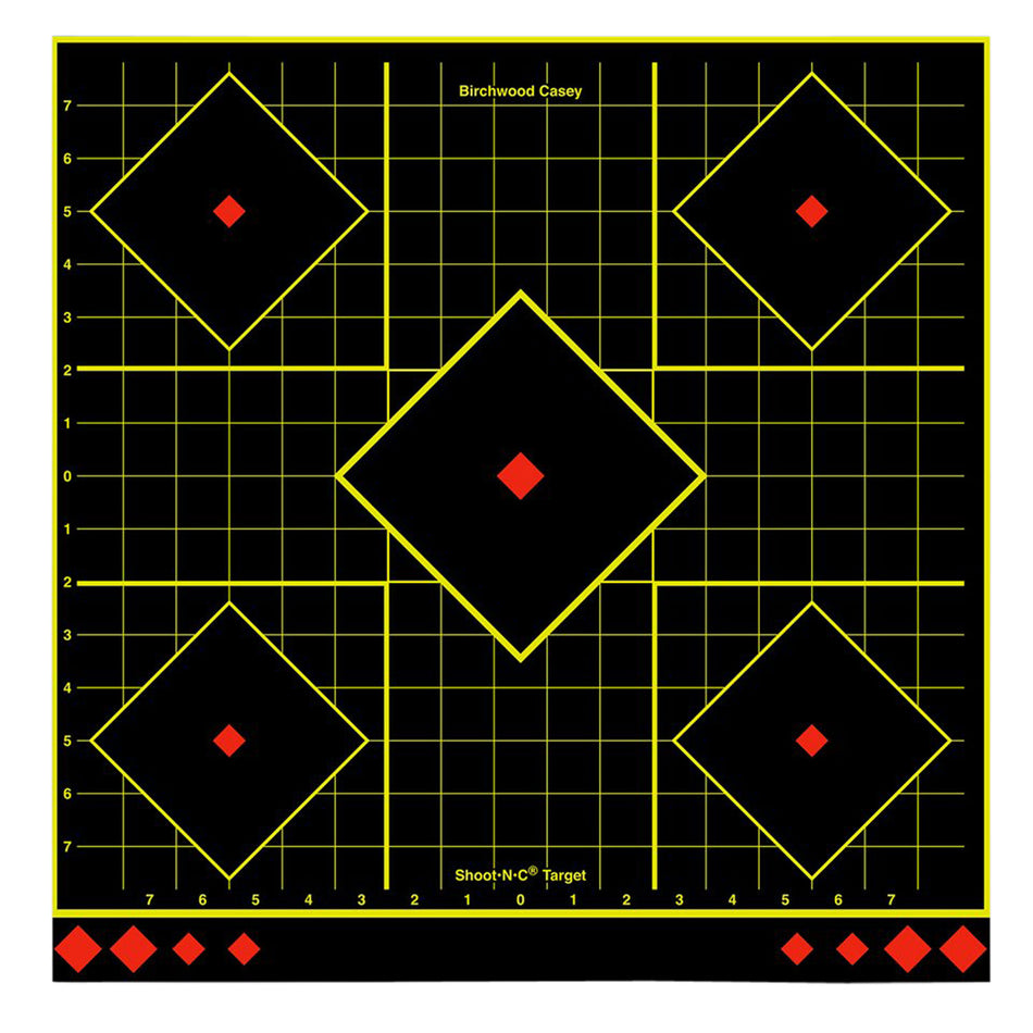 Birchwood Casey 34175 17.75" 5-Diamond Shoot-N-C Reactive Paper Target Multi Color 5 Pack