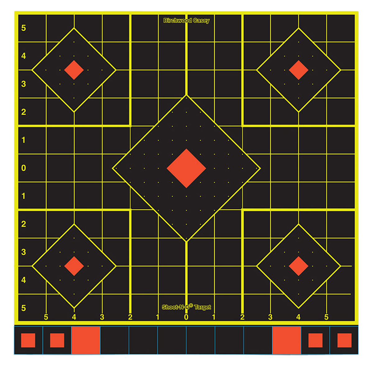 Birchwood Casey 34214 12" 5-Diamond Shoot-N-C Reactive Paper Target Multi Color 12 Pack