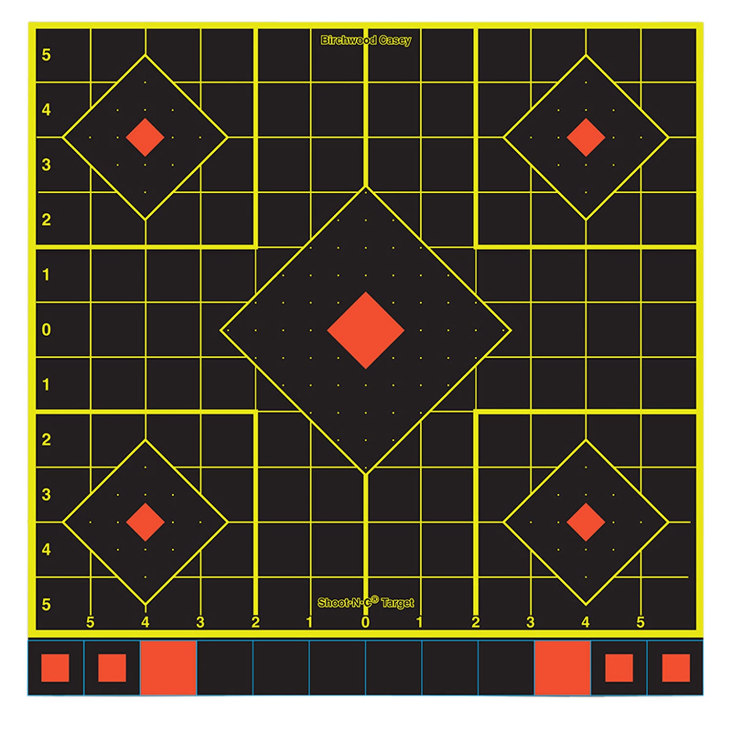 Birchwood Casey 34214 12" 5-Diamond Shoot-N-C Reactive Paper Target Multi Color 12 Pack