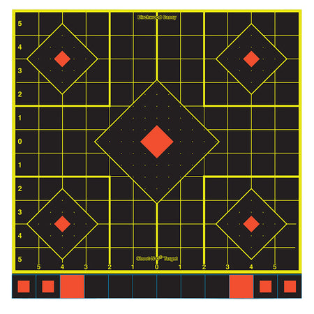 Birchwood Casey 34214 12" 5-Diamond Shoot-N-C Reactive Paper Target Multi Color 12 Pack