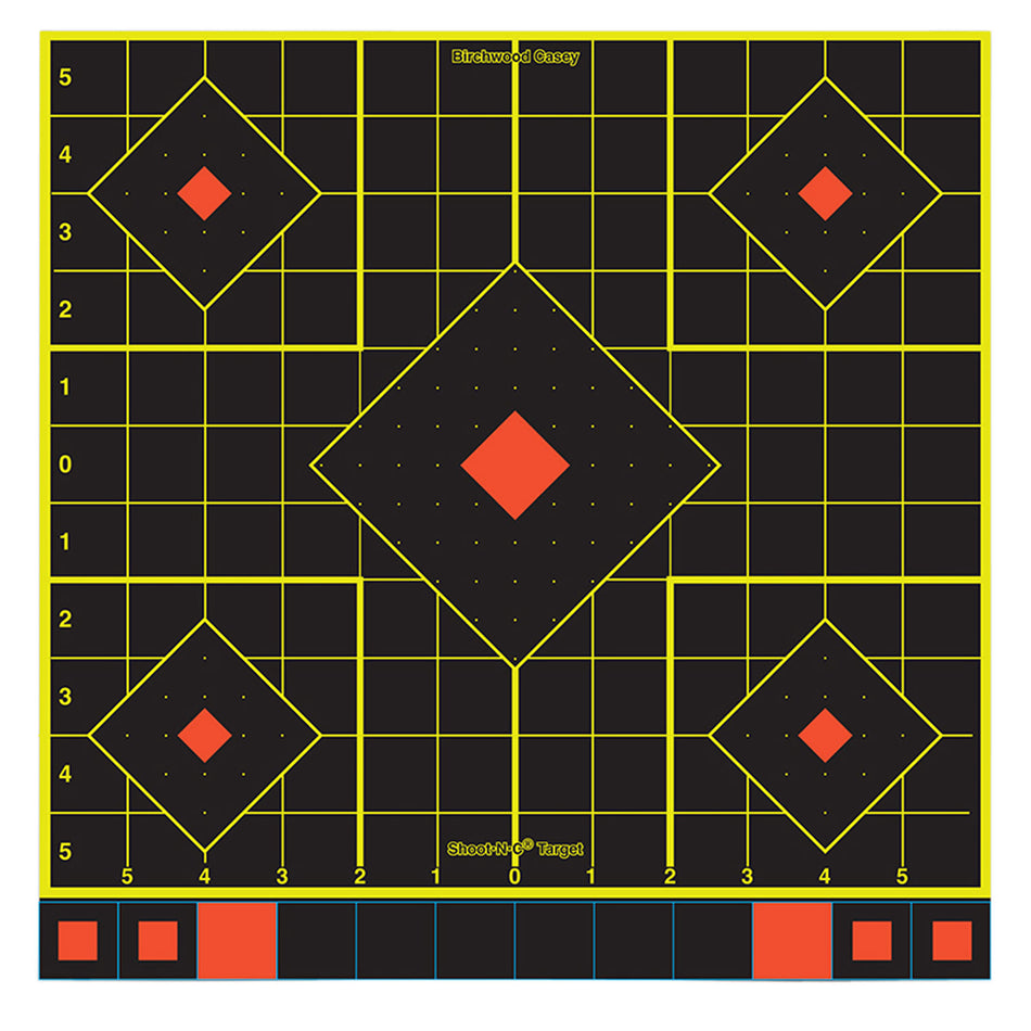Birchwood Casey 34214 12" 5-Diamond Shoot-N-C Reactive Paper Target Multi Color 12 Pack