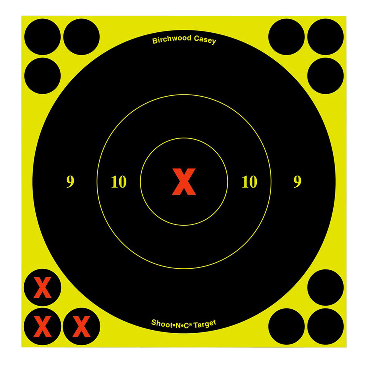 Birchwood Casey 34560 6" X-Bullseye Shoot-N-C Reactive Paper Target Black/Yellow 60 Pack