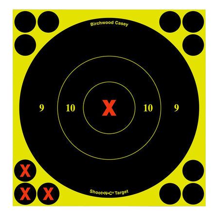 Birchwood Casey 34560 6" X-Bullseye Shoot-N-C Reactive Paper Target Black/Yellow 60 Pack