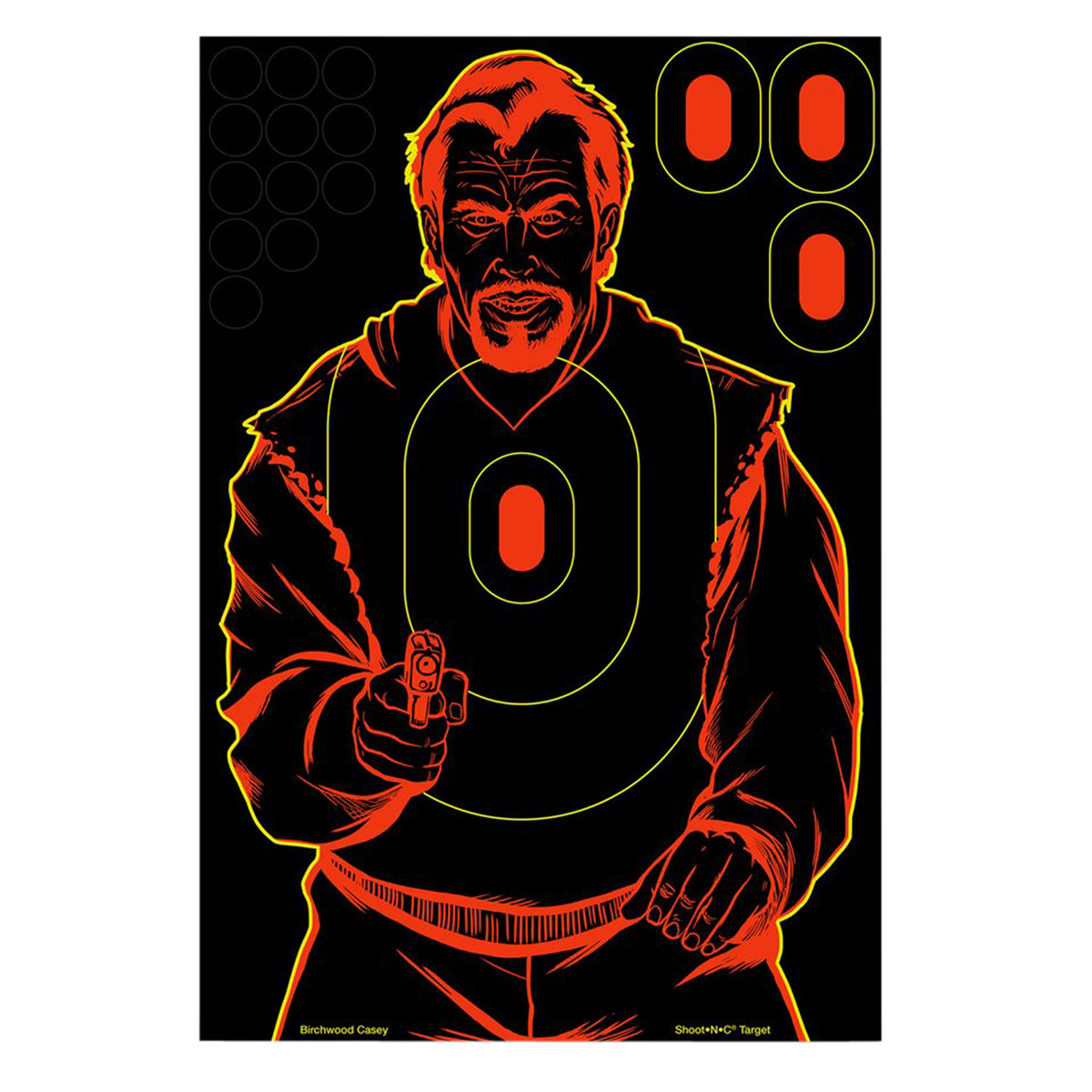 Birchwood Casey 34645 12"x18" Bad Guy Silhouette Shoot-N-C Reactive Paper Target Black/Red 5 Pack