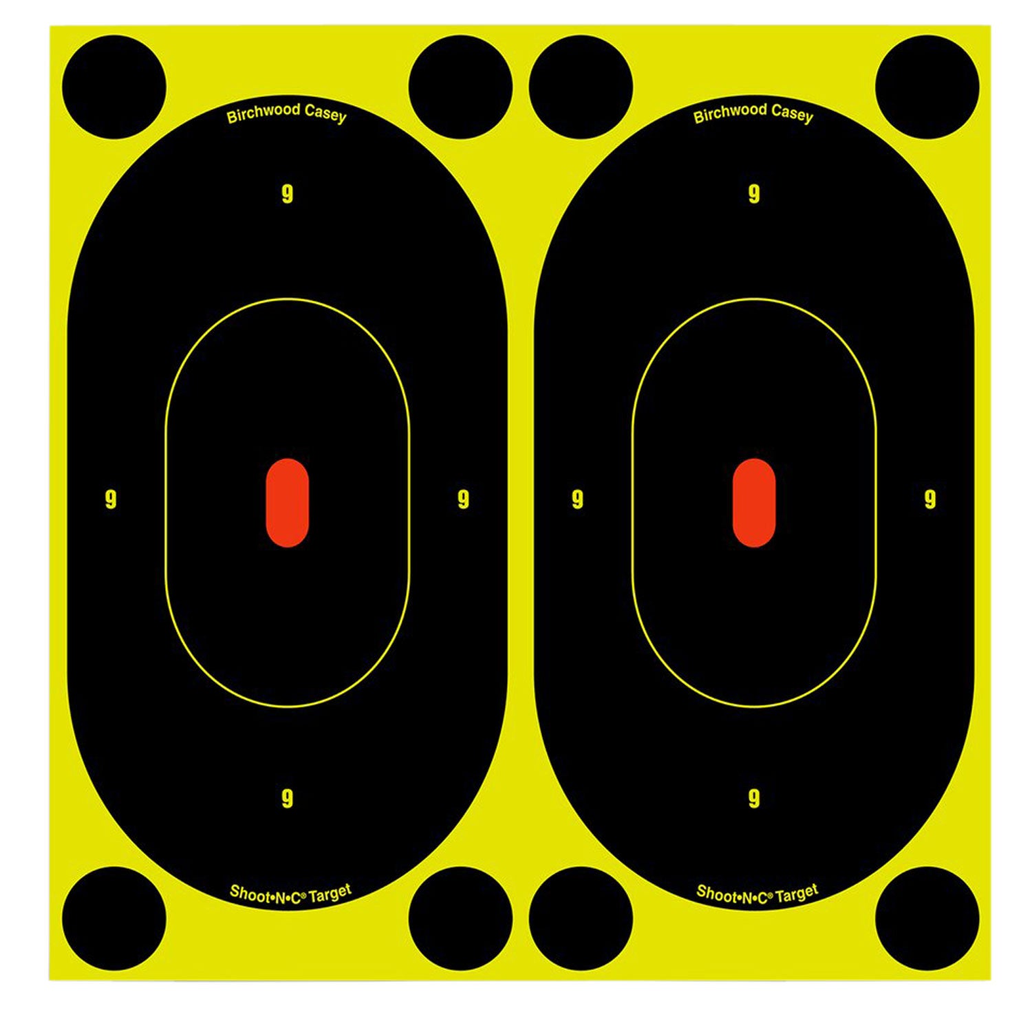 Birchwood Casey 34750 7" Oval Silhouette Shoot-N-C Reactive Paper Target Black/Yellow 60 Pack