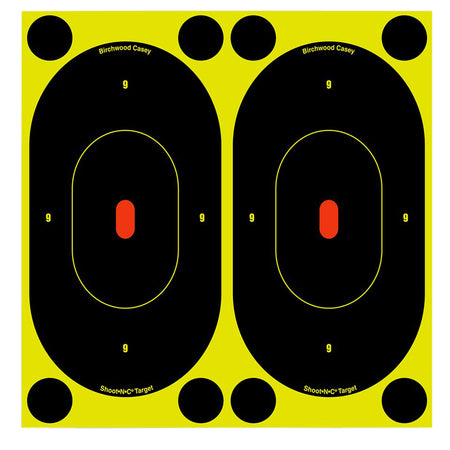 Birchwood Casey 34750 7" Oval Silhouette Shoot-N-C Reactive Paper Target Black/Yellow 60 Pack