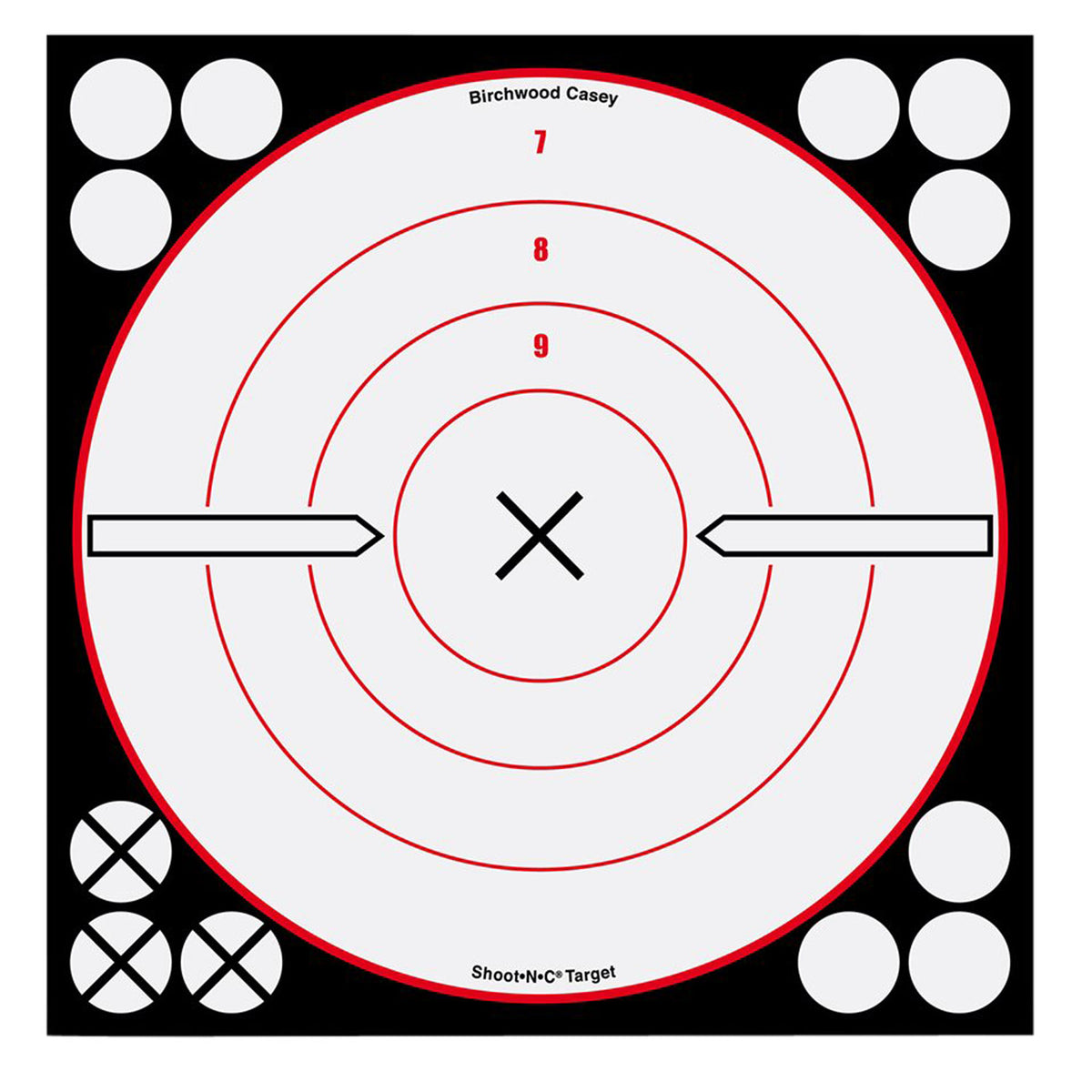 Birchwood Casey 34802 8" Bullseye Shoot-N-C Reactive Paper Target Black/Red/White 6 Pack