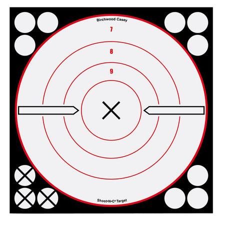 Birchwood Casey 34802 8" Bullseye Shoot-N-C Reactive Paper Target Black/Red/White 6 Pack