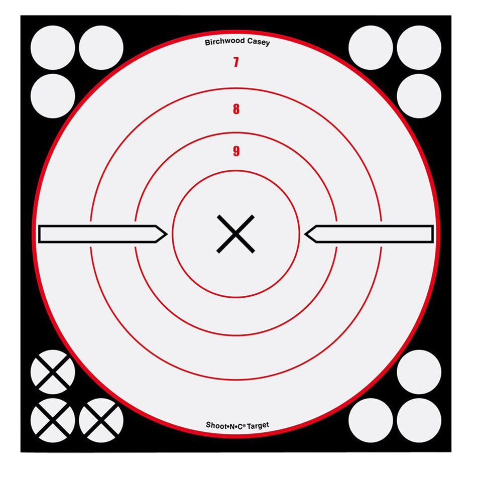 Birchwood Casey 34802 8" Bullseye Shoot-N-C Reactive Paper Target Black/Red/White 6 Pack