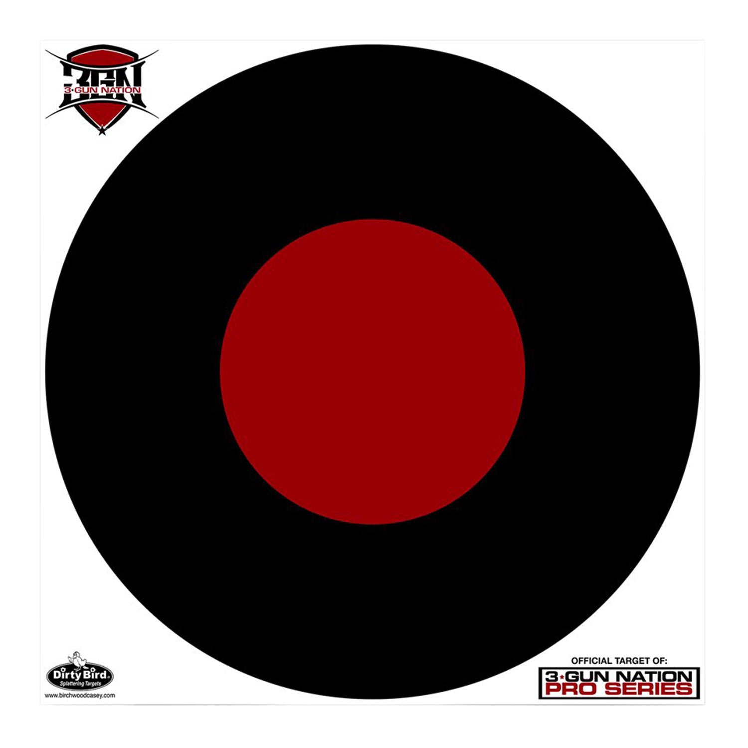 Birchwood Casey 35187 17.25" 3-Gun Nation Dirty Bird Circle Hanging Paper Target Black/Red 5 Pack