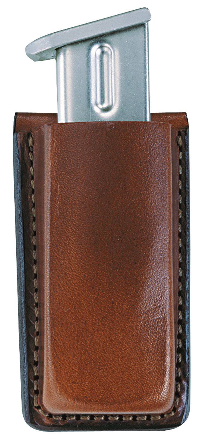 Bianchi 10734 Open Top Magazine Pouch Tan Leather 9mm/40/45 Belt Clip