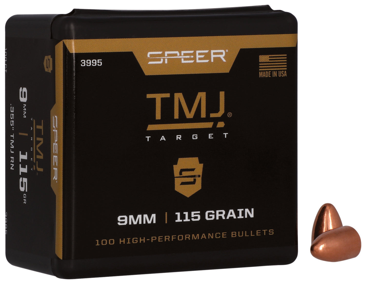 Speer 3995 9mm Luger 115gr TMJ Handgun Reloading Bullets 100/Box