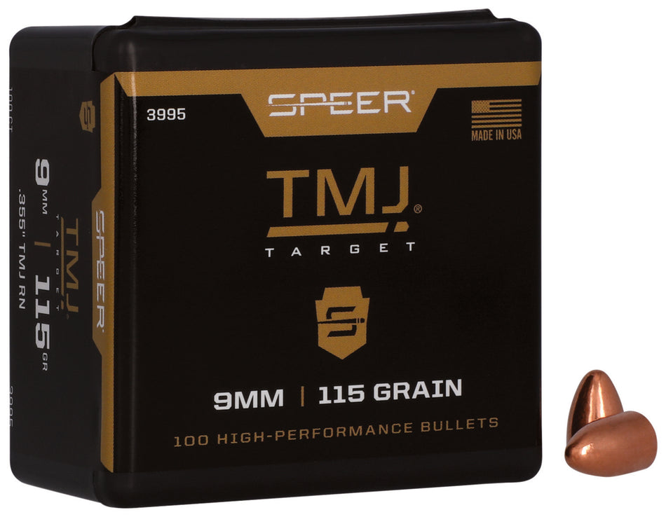 Speer 3995 9mm Luger 115gr TMJ Handgun Reloading Bullets 100/Box