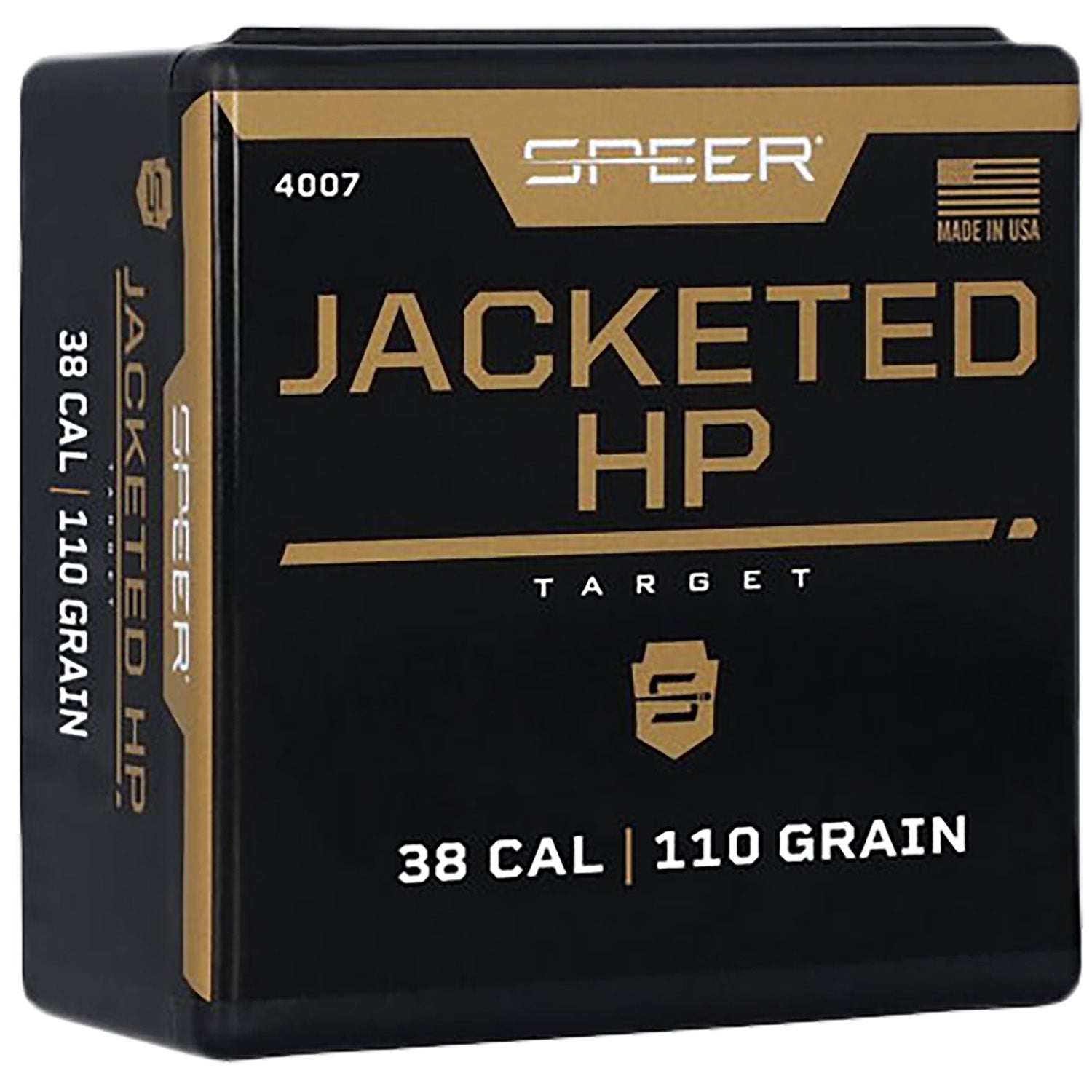 Speer 4007 .38 Caliber 110 Grain JHP Handgun Bullets 100 Per Box