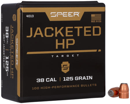 Speer 4013 .38 Caliber 125 Grain JHP Handgun Bullets 100 Per Box
