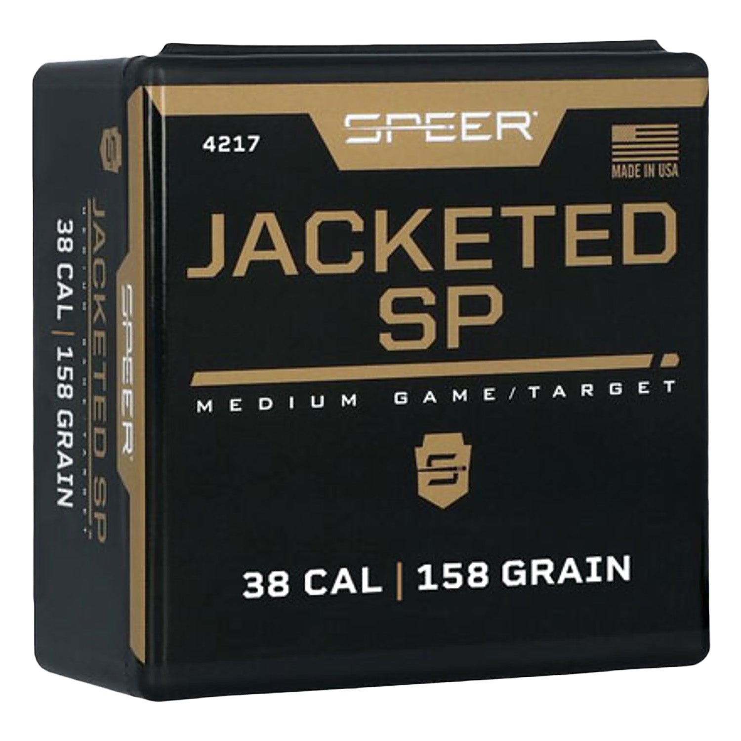 Speer 4217 .38 Caliber 158 Grain JSP Handgun Bullets 100 Per Box