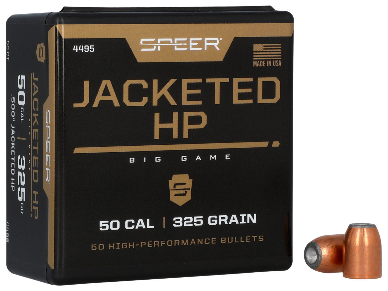 Speer 4495 .50 Caliber 325 Grain JHP Handgun Bullets 50 Per Box