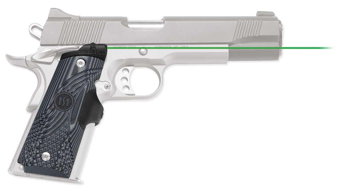 Crimson Trace 0155201 Green Laser Master Series Lasergrips 1911 Full-Size, Black/Gray G10