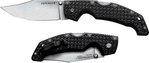 Cold Steel Large Voyager 4" Plain Edge Folding Knife with Clip Point