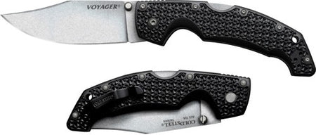 Cold Steel Large Voyager 4" Plain Edge Folding Knife with Clip Point