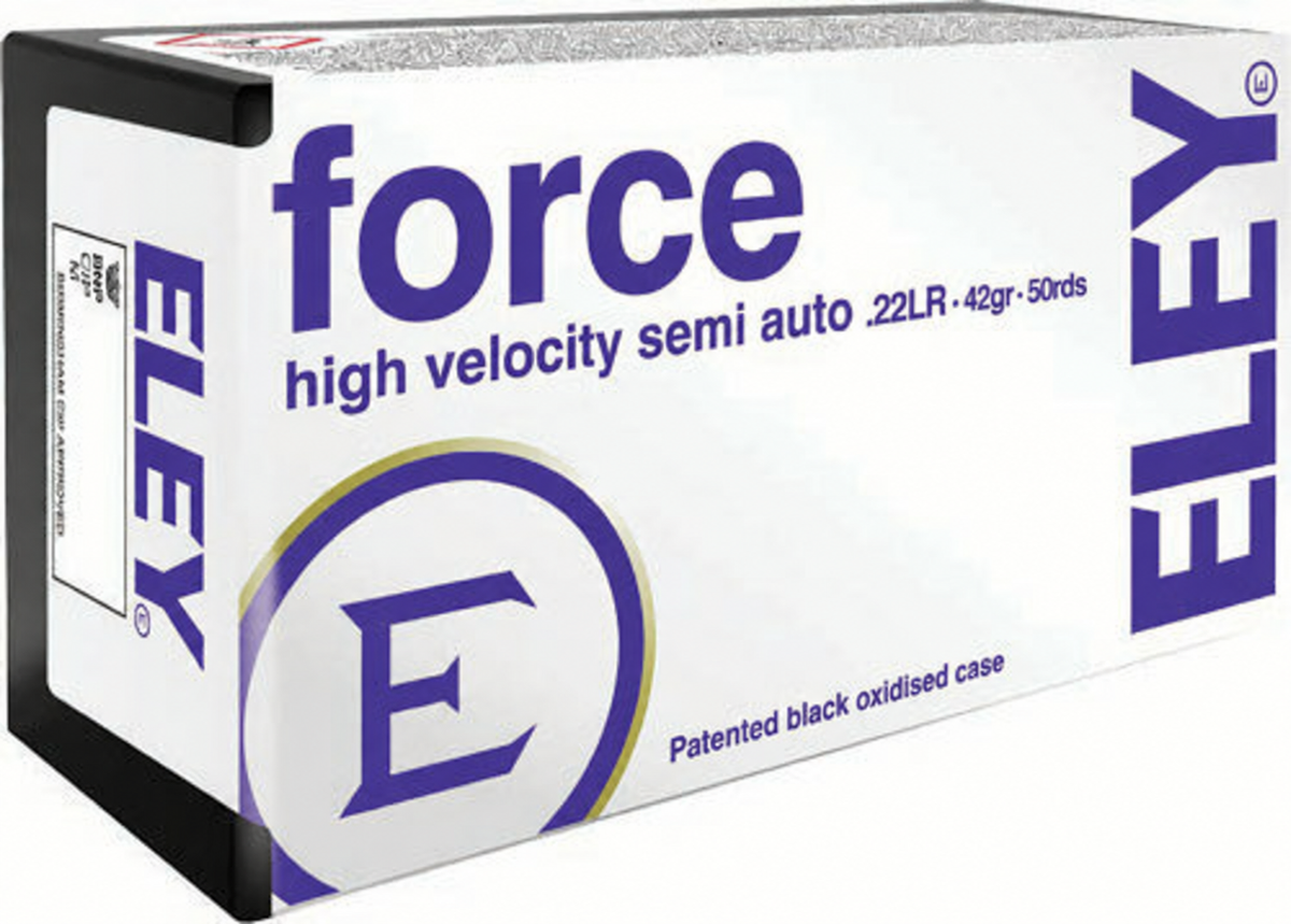 Eley .22 Long Rifle Force 42 grain Round Nose High-velocity semi-auto ammunition 1250 FPS