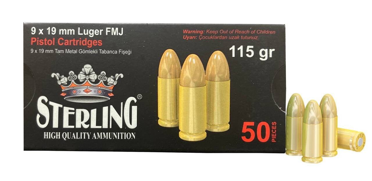 Sterling 9mm 115Gr Full Metal Jacket(FMJ)