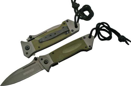 SZCO 3.5" Heavy Duty Assisted Folding Knife OD Green G10