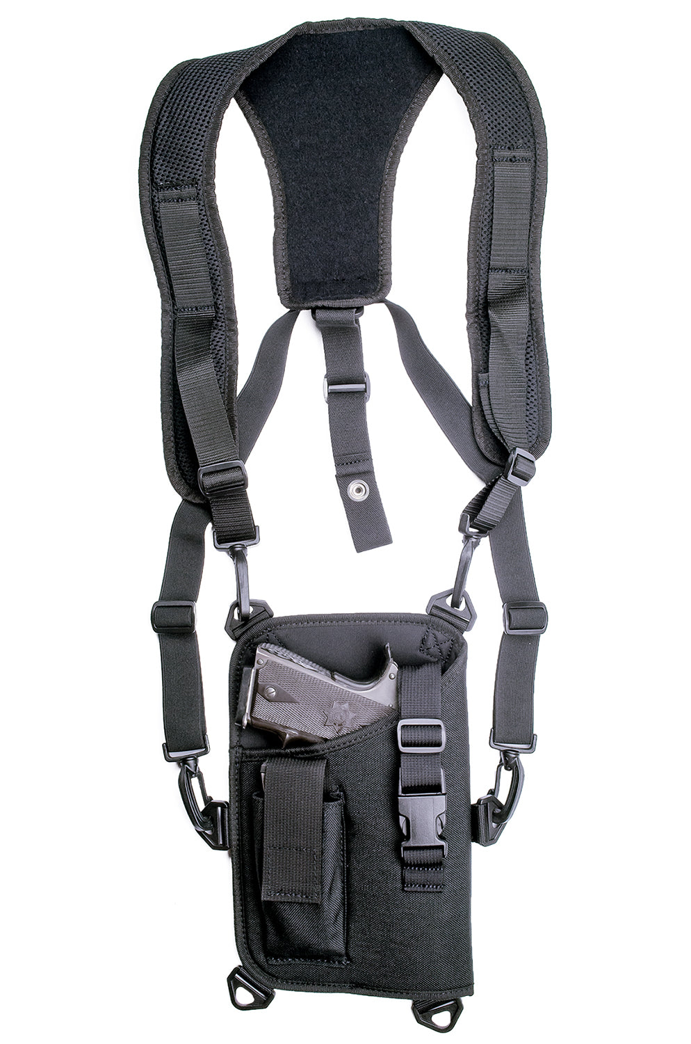 GrovTec GTHL14905R Trail Pack Black 1000 Denier Nylon Shoulder Harness Holster Large Semi-Auto 4.50-5" Barrel Right Hand