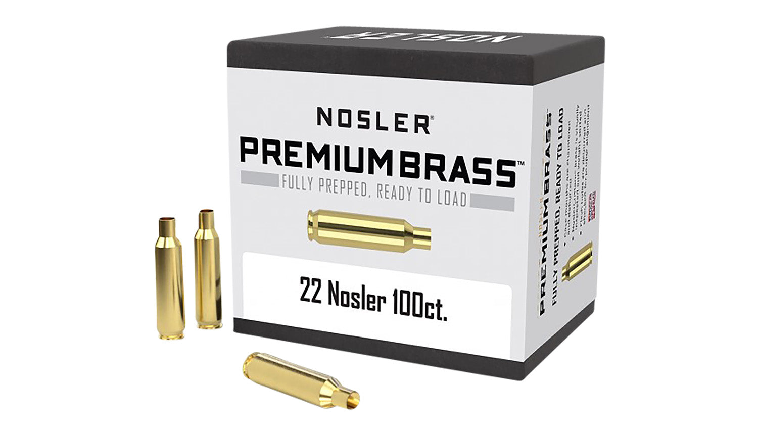 Nosler 22 Nosler Premium Unprimed Rifle Brass Cases 100/Box