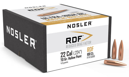 Nosler RDF Match 22 Caliber 70gr HPBT Competition Bullets 100/Box