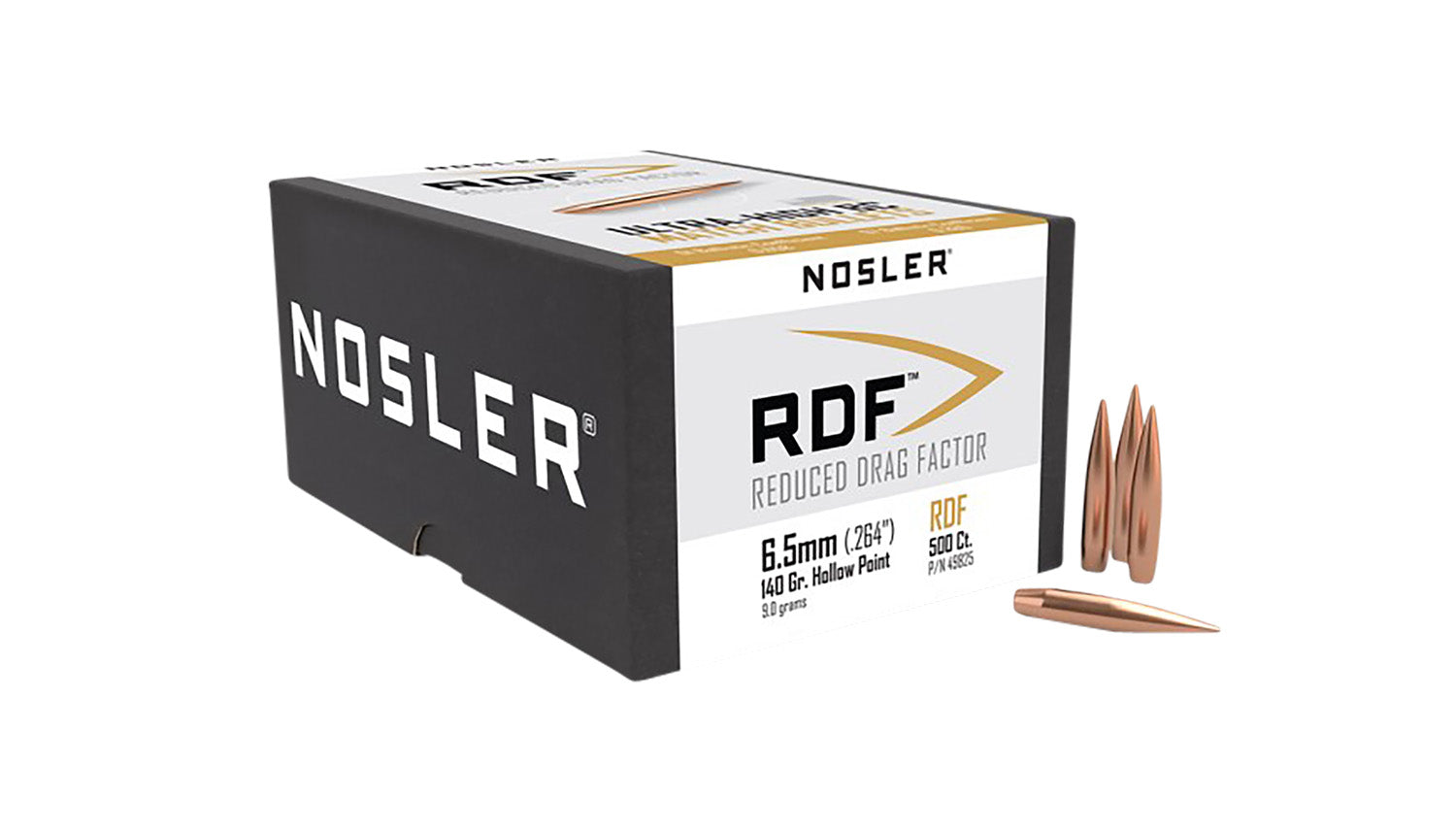 Nosler RDF Match 6.5 Creedmoor 140 Grain HPBT Competition Bullets 500/Box