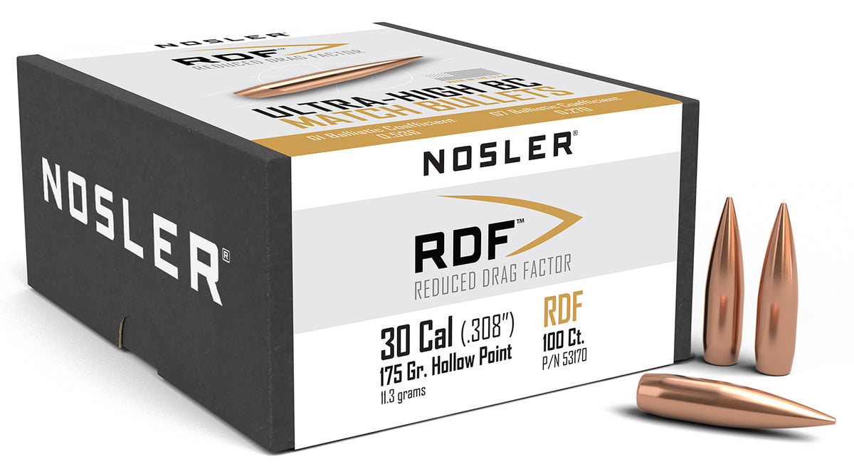 Nosler RDF Match 30 Caliber 175gr HPBT Competition Bullets 100/Box
