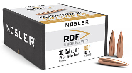 Nosler RDF Match 30 Caliber 175gr HPBT Competition Bullets 100/Box