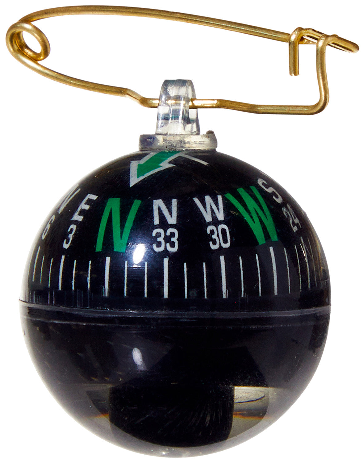 Allen 484 Small Safety Pin Compass Black with Luminous Dial